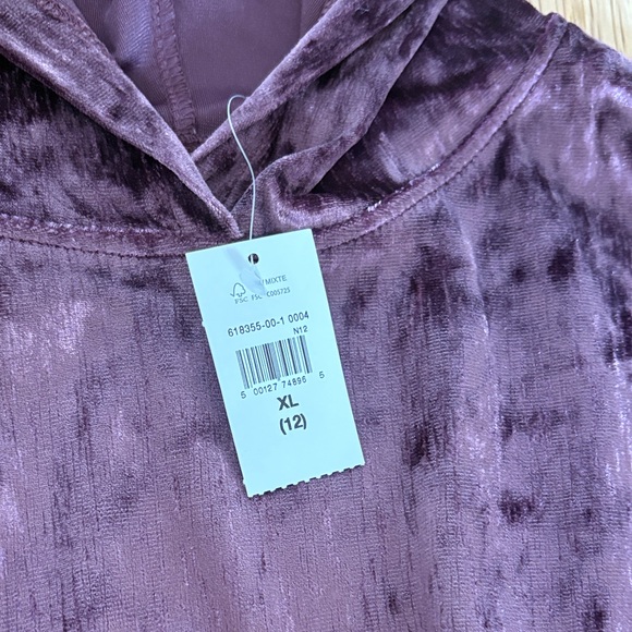 NWT Gap Purple Velour Hoodie and Pants Set (top XL (12), bottom L(10)) - Picture 4 of 4